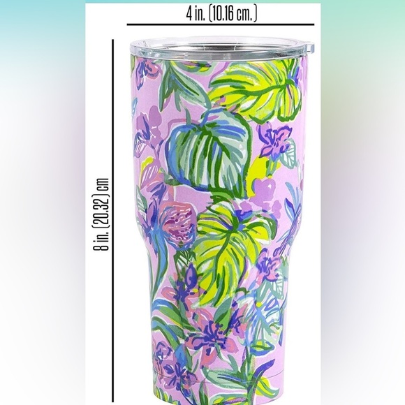 Lilly Pulitzer Stainless Steel Insulated Tumbler Lid Mermaid in the Shade 30 oz - Picture 6 of 8